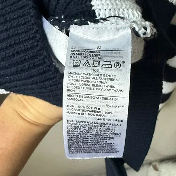 Old Navy Blue + White Striped Lightweight Shaker Stitch Cardigan - Picture 5 of 5